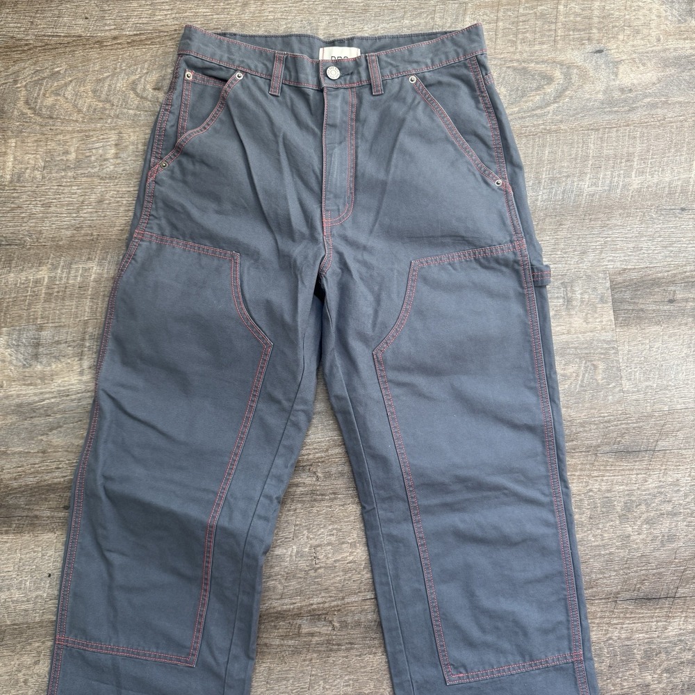 BDG Urban Outfitters Gray Red Stitch Straight Carpenter Pants Cotton 28 - Picture 6 of 12